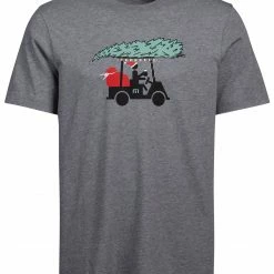 Promo 🤩 TravisMathew Men's Naughty Or Nice Short Sleeve Golf T-Shirt For Men Heather Grey 🌟