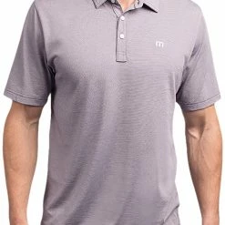 Hot Sale 🔔 TravisMathew Men's The Zinna Golf Polo For Men Heather Grey 🔔