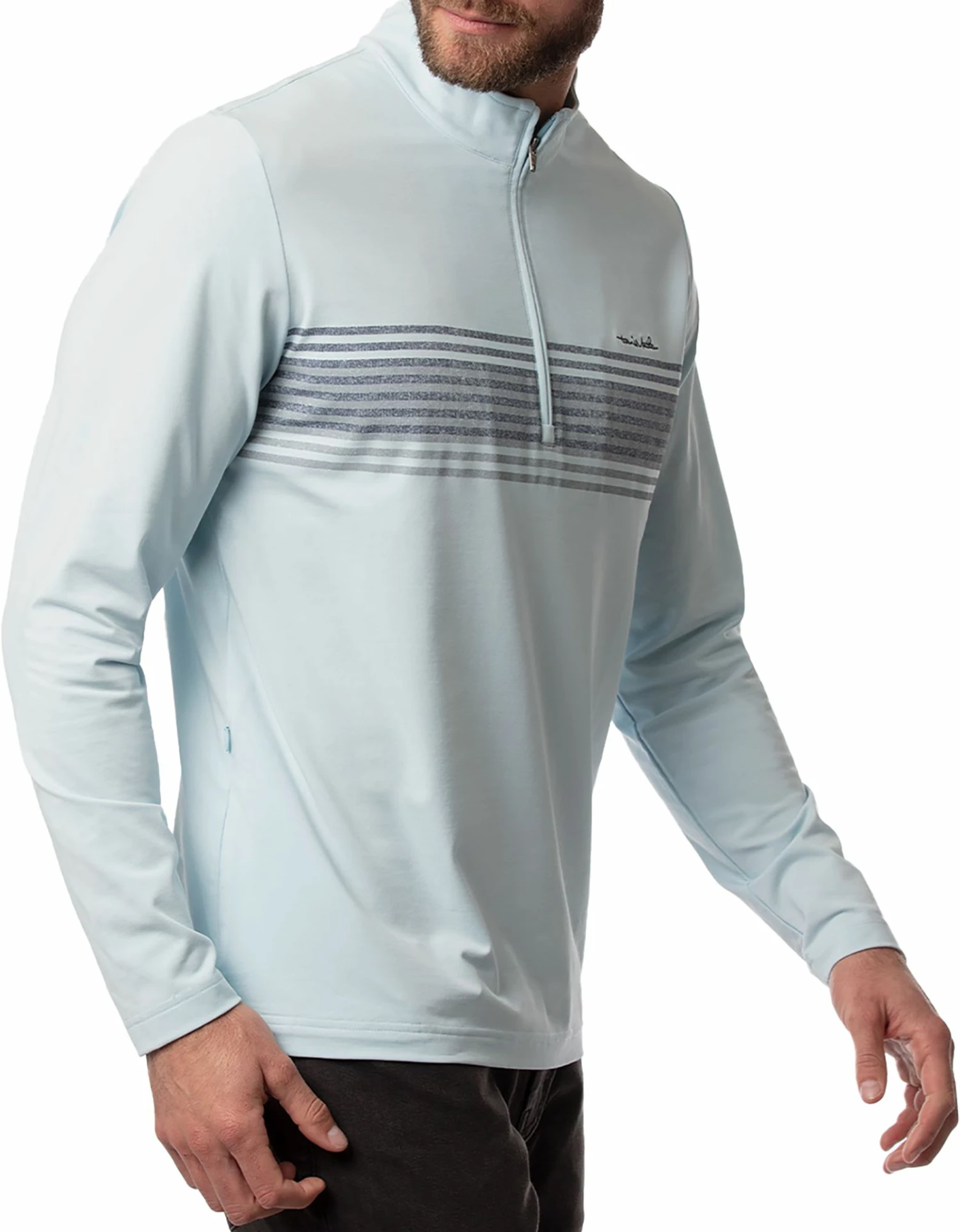 Brand new 🔥 TravisMathew Men's Wet Blanket 1/4 Zip Golf Jacket For Men Heather Airy Blue 😍 4 Brand new 🔥 TravisMathew Men's Wet Blanket 1/4 Zip Golf Jacket For Men Heather Airy Blue 😍 - Image 3