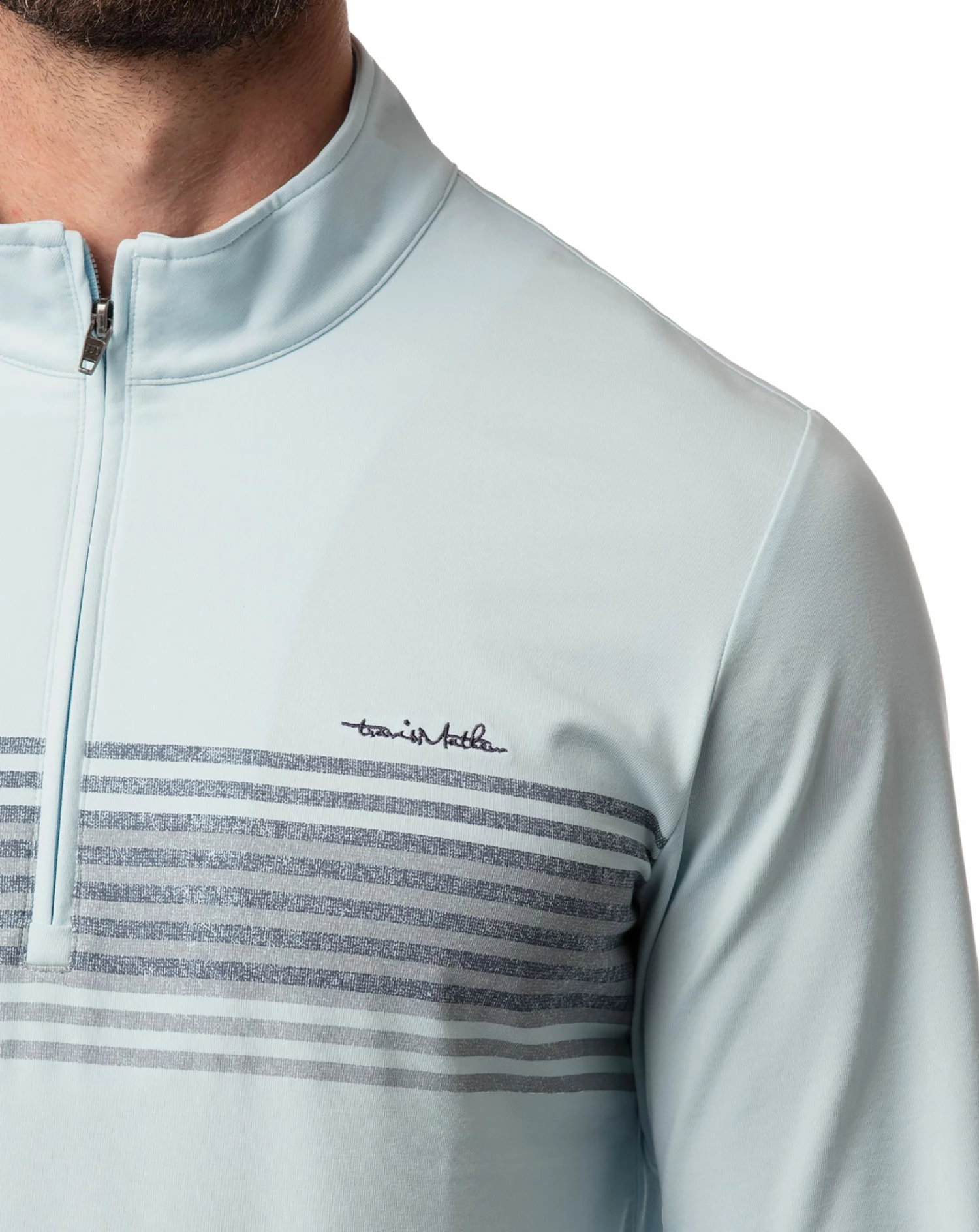 Brand new 🔥 TravisMathew Men's Wet Blanket 1/4 Zip Golf Jacket For Men Heather Airy Blue 😍 5 Brand new 🔥 TravisMathew Men's Wet Blanket 1/4 Zip Golf Jacket For Men Heather Airy Blue 😍 - Image 4