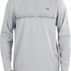 Promo 🥰 TravisMathew Men's Taking On Water 1/4 Zip Golf Jacket For Men Heather Sleet 👍
