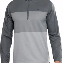 Promo ⌛ TravisMathew Men's Moon Struck 1/4 Zip Golf Pullover For Men Heather Sleet 🥰