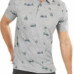 Outlet 😍 TravisMathew Men's Outfresh Golf Polo For Men Heather Medium Grey 😍