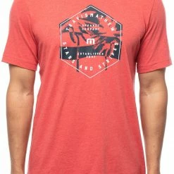 Cheap 🔥 TravisMathew Men's Light The Bonfire Tee For Men Heather Red 🎉