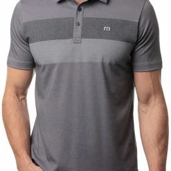 Deals 🤩 TravisMathew Men's Nearly There Golf Polo For Men Heather Grey Pinstripe 😍