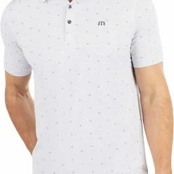 Cheap 😍 TravisMathew Men's Hot Chili Golf Polo For Men Heather Light Grey 🎁