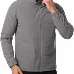 Budget 👍 TravisMathew Men's Cabin In The Woods Fill-Zip Golf Jacket For Men Heather Quiet Shade 💯