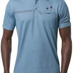 Brand new ๐ TravisMathew Men's Max Bet Golf Polo For Men Heather Blue Sapphir ๐งจ
