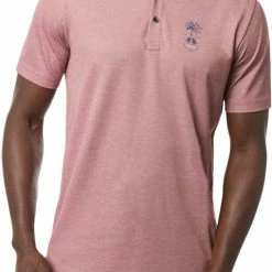 Cheapest ๐ฏ TravisMathew Men's Long Weekend Golf Polo For Men Heather Ruby Wine ๐