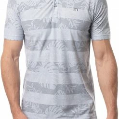 Cheap 🌟 TravisMathew Men's High Spirits Golf Polo For Men Heather Light Grey 🎉