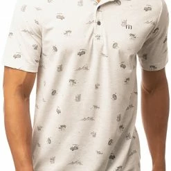 Deals 💯 TravisMathew Men's Stolen Time Golf Polo For Men Heather White 🥰