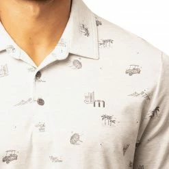 Deals 💯 TravisMathew Men's Stolen Time Golf Polo For Men Heather White 🥰 -TravisMathew Shop unnamed file 771