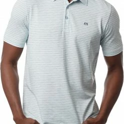 Flash Sale 🧨 TravisMathew Men's O Line Golf Polo For Men Heather Airy Blue 😍