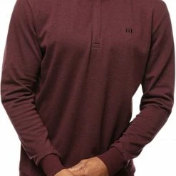 Discount 🎁 TravisMathew Men's Cloud 2.0 1/4 Zip Golf Pullover For Men Heather Blue 🛒