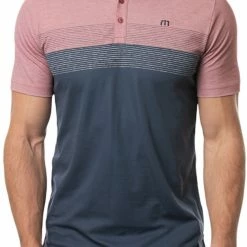 Cheap 👏 TravisMathew Men's Lake Life Golf Polo For Men Heather Ruby Wine 🎉
