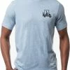 Outlet 🥰 TravisMathew Men's Fall Tee Short Sleeve Golf T-Shirt For Men Heather Copen Blue 🌟